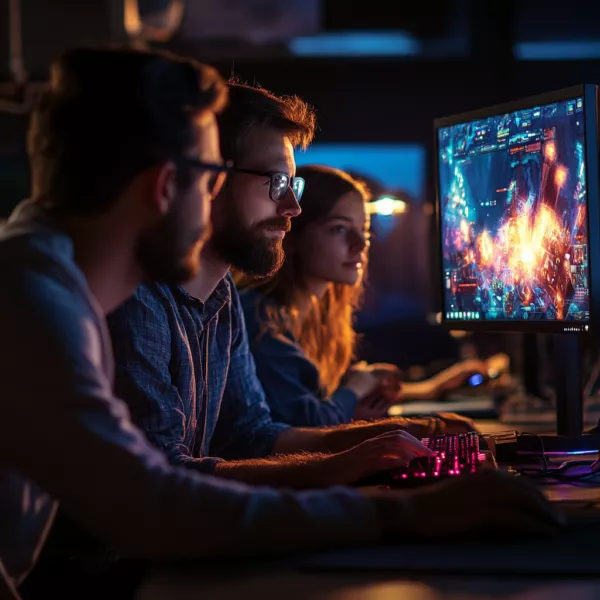 Découvrez la formation en création de jeux vidéo à Lyon avec Devictio. Apprenez à maîtriser Unity, le gamedesign et la programmation C# pour concevoir votre propre prototype. Formation en présentiel, idéale pour les professionnels et passionnés souhaitant perfectionner leurs compétences dans un cadre dynamique.